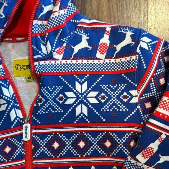 Tipsy Elves Christmas Onesie Men’s Small Red Green Holiday Pajamas - Picture 4 of 6